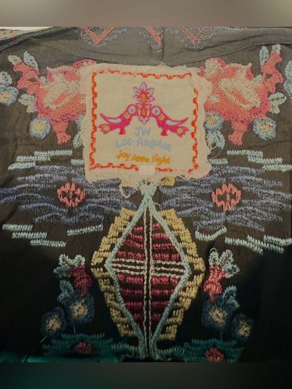 JOHNNY WAS Aveza Black Velvet Embroidered Kimono Jacket Plus Size 2X - Picture 10 of 11